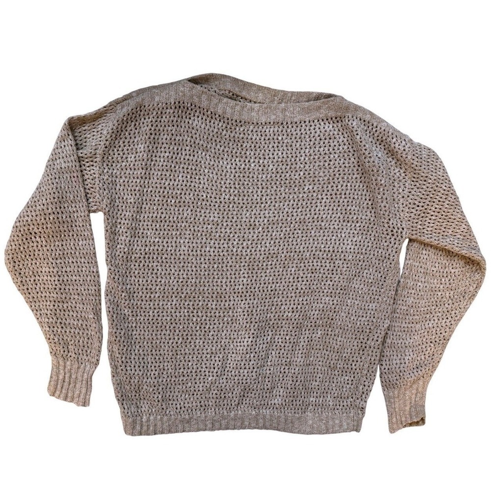 90s Grandmacore Crochet Sweater Women's M Vintage Open Knit Cottagecore BOHO